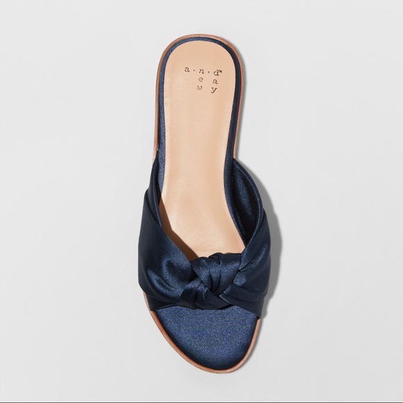 Women's Stacia Knotted Satin Slide Sandals -BH - Picture 3 of 4